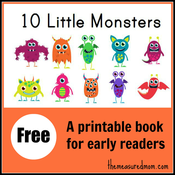 Free Early Reader: Ten Little Monsters