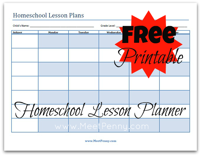 free homeschool lesson planner template