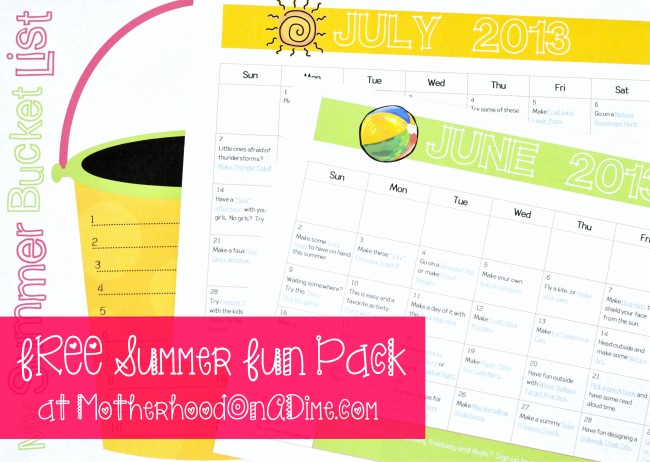 Free Summer Bucket List Printable + 2 FREE Summer Activity Calendars