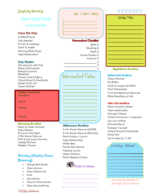 Free Daily & Weekly Planner Printables for Homeschool Moms