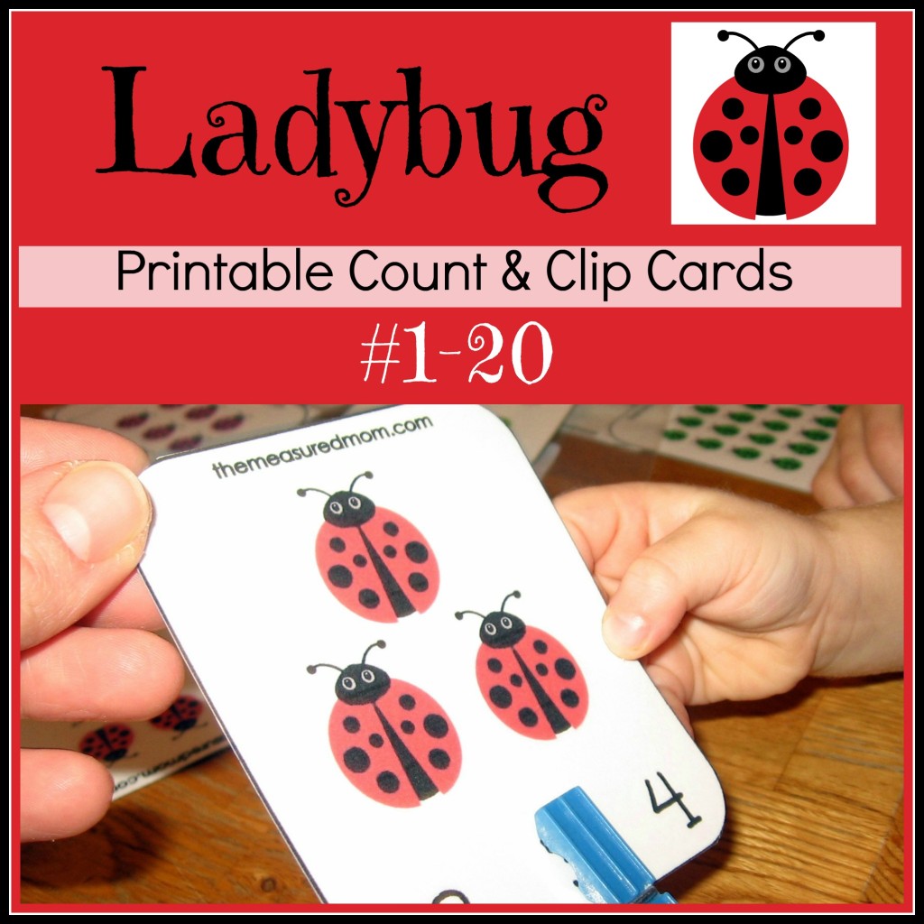 Free Ladybug Clip & Count Cards