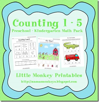 Free Homeschool Printables: Counting 1-5 Math Pack