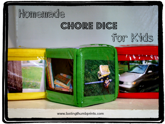 frugal homemade chore dice