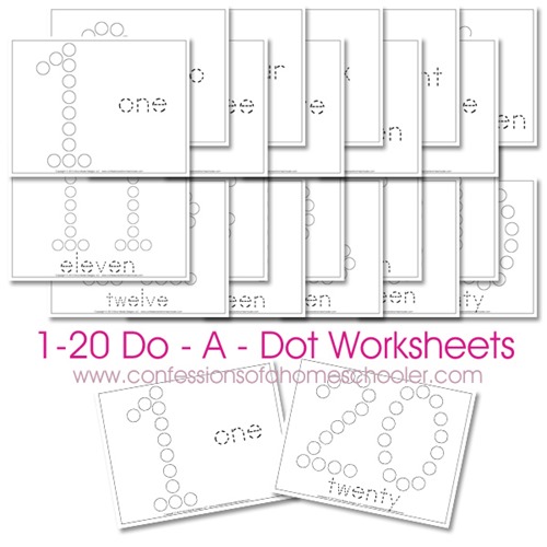 Free 120 DoADot Number Printable Worksheets