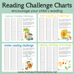 Free Seasonal Reading Challenge Charts