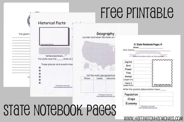 Free State Notebooking Pages