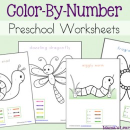 Free Color By Number Preschool Worksheets