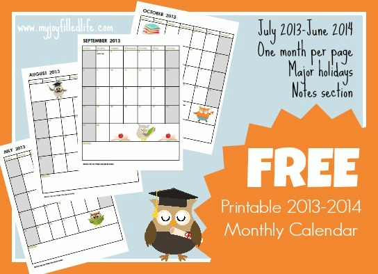 free homeschool calendars