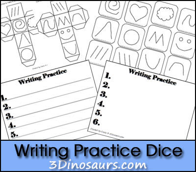 Free Writing Practice Dice Printable