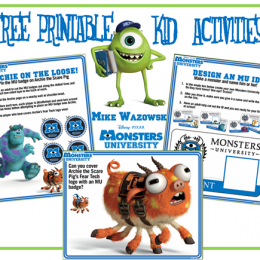 FREE Monsters University Printable Activities