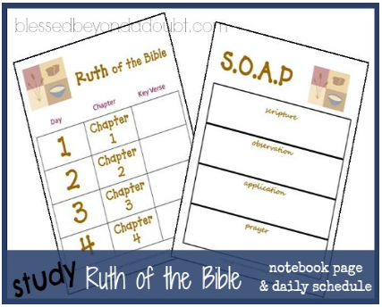 Free Book of Ruth Bible Study Schedule and Printables