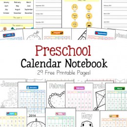 free preschool calendar notebook