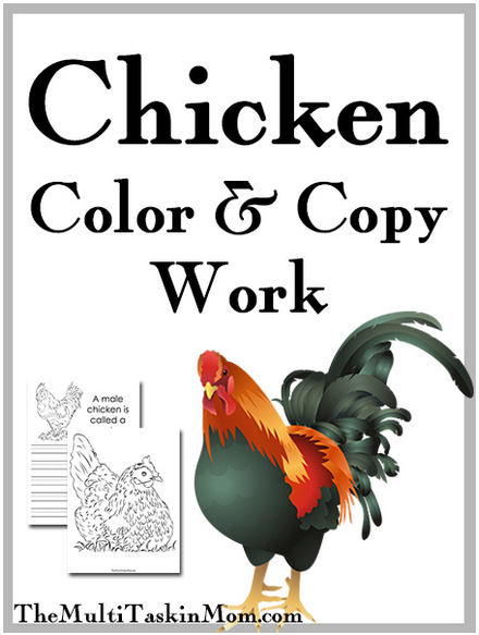 Free Chicken Themed Coloring and Copywork Pages