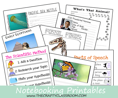 FREE Notebooking Printables