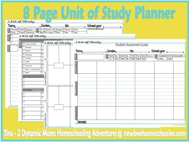 Free Unit Study Planner Printables