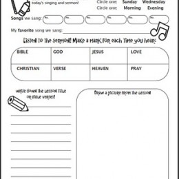 Free Sermon Notes Printable for Kids
