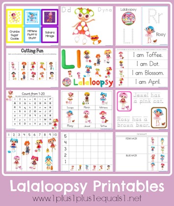 Free Lalaloopsy Learning Printables