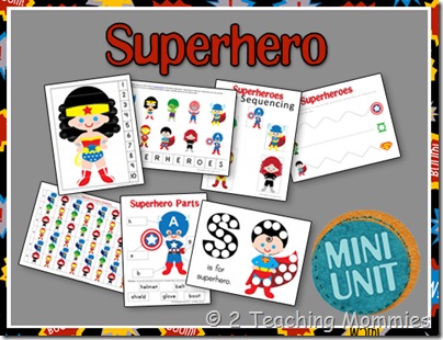 free superhero preschool printables