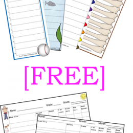 Free Instant Download: Reading Book Logs and Book Log Bookmarks