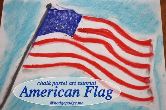 American Flag Chalk Pastel Art Tutorial