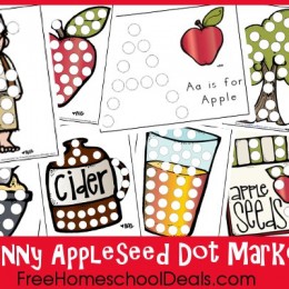 Free Johnny Appleseed Dot Marker Printables