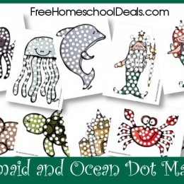 Free Mermaid and Ocean Dot Marker Printables