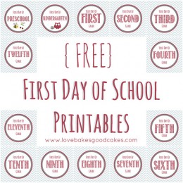 Free First Day of School Printables