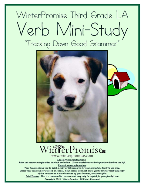 Free Mini-Study on Verbs: Tracking Down Good Grammar