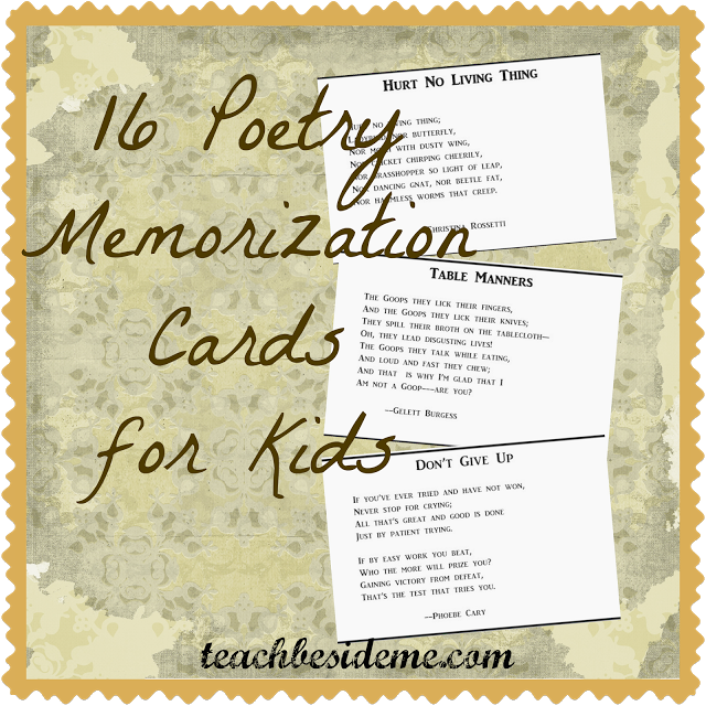 Free Printable Poetry Memorization Cards