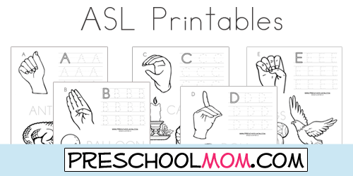 Free ASL Printables from the PreschooMom.com