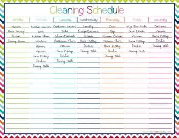 Free Printable Cleaning Schedule