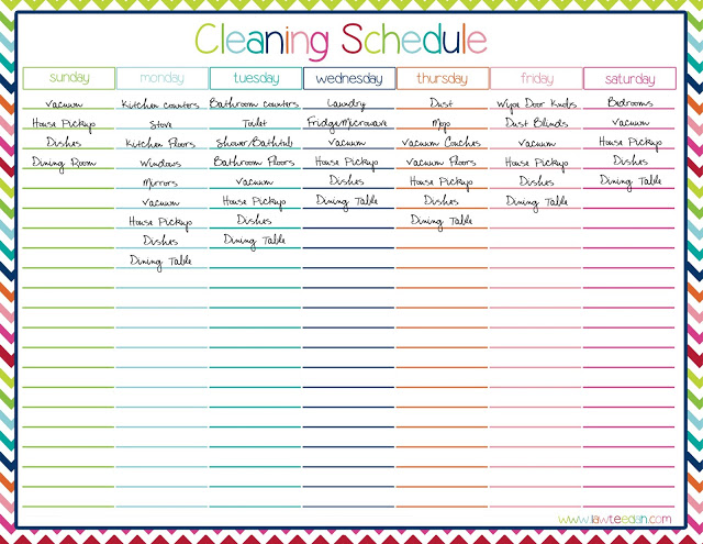 Free Printable Cleaning Schedule 