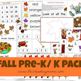 FREE Fall PreK/K Printable Worksheet Pack