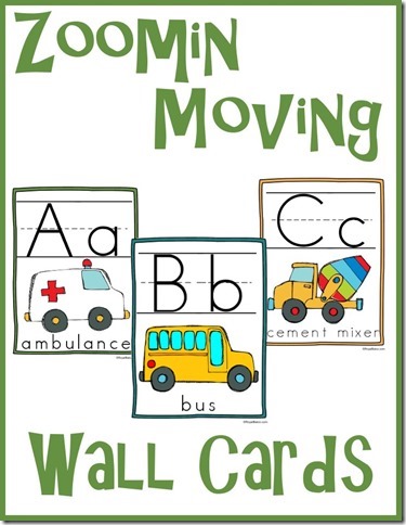 Free Zoomin Moving ABC Wall Cards