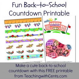 Free Back to School Countdown Printable