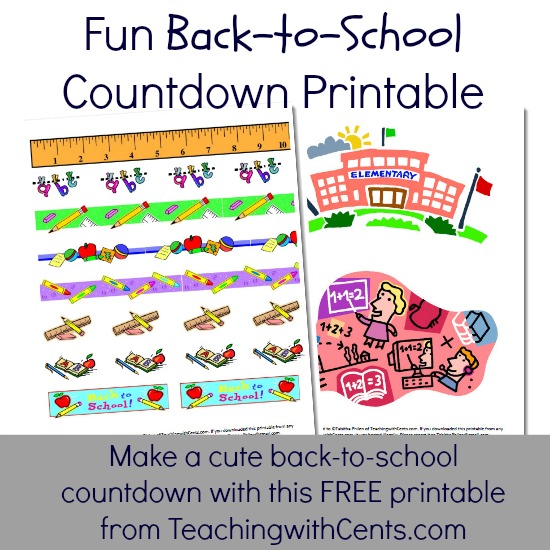 Free Back to School Countdown Printable