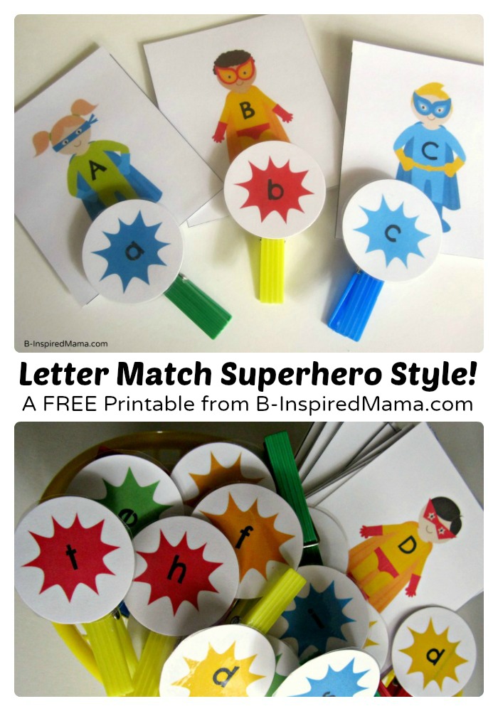 Free Printable Superhero Letter Match Game