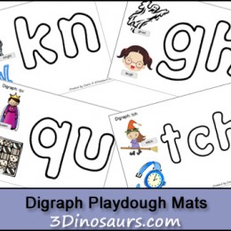 Free Digraph Playdough Printable Mats