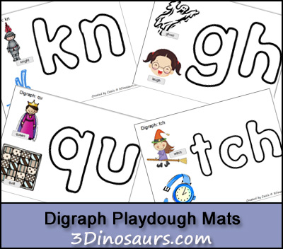 Free Digraph Playdough Printable Mats