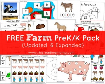 Free Printable Farm Pack for PreK and K