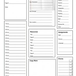 Free Unit Study Daily Planner Printable