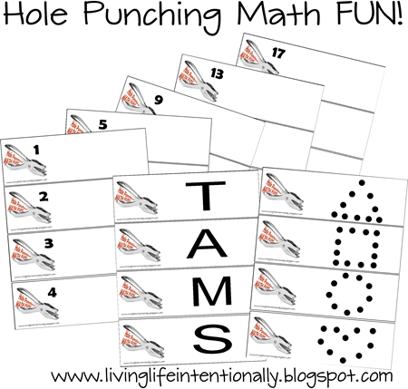 Math Games for Preschool and Kindergarten - FREE Hole Punching FUN