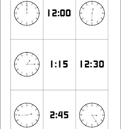 Free Printable Telling Time Card Game