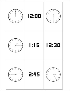 Free Printable Telling Time Card Game