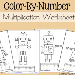 Free Color by Number Worksheets (PreK-2)