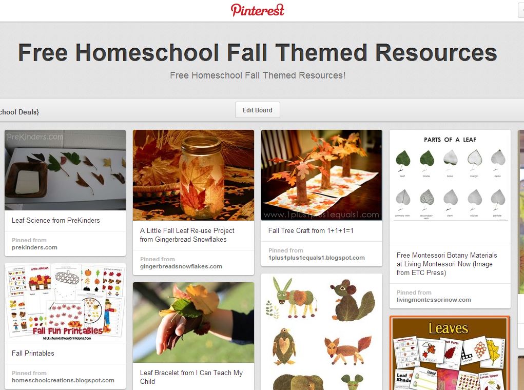 Free Homeschool Fall Themed Resources