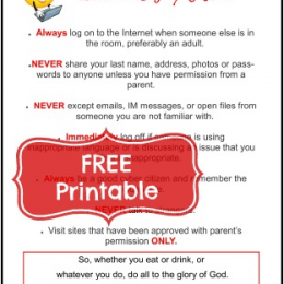 Free Internet Safety Printable for Homeschool Families