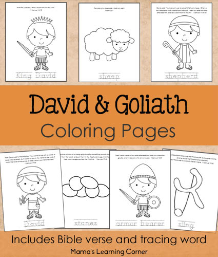 free David and Goliath Bible Coloring Pages