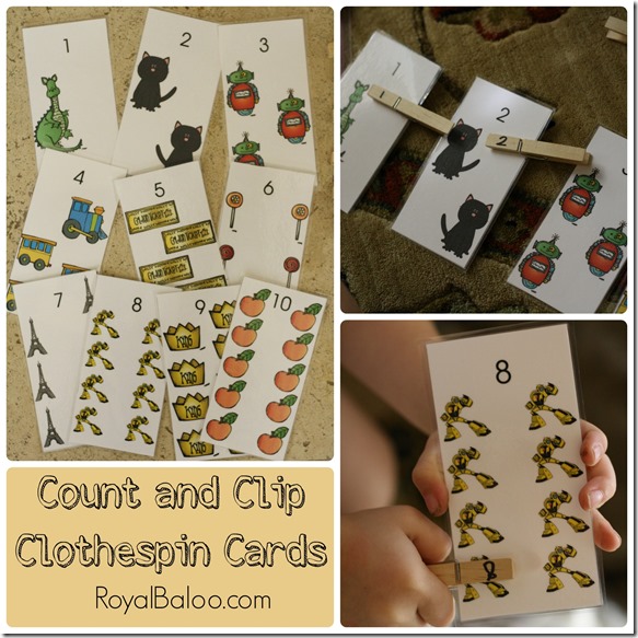 Clip and Count Clothespin Cards