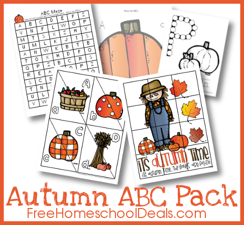 Autumn ABC Pack created by Royal Baloo for Free Homeschool Deals